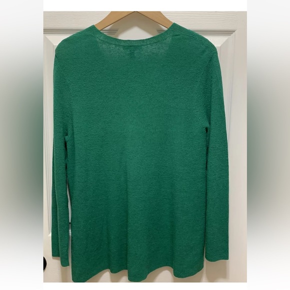 278.00 NWT Eileen Fisher M JADTE V-NECK TUNIC ORGANIC LINEN STRETCH CREPE - Picture 5 of 6